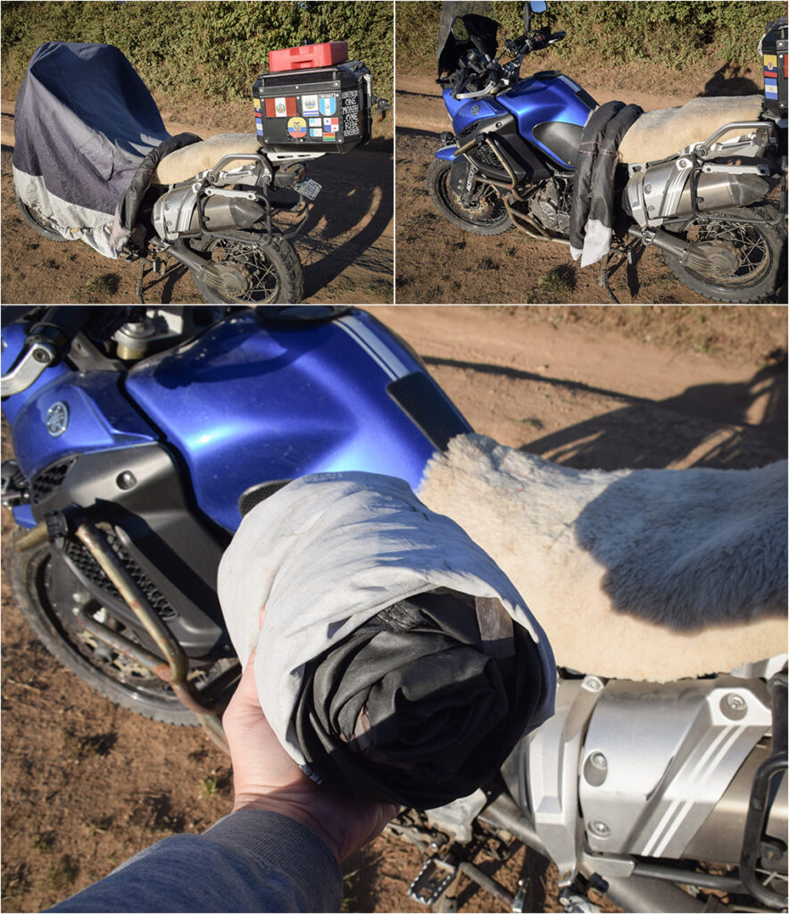 plier une housse de protection pour moto